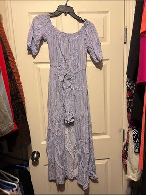 fire Los Angeles Striped Shorts Set with Long Skirt - Size M